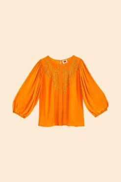 Farm Rio Orange Lace Blouse -Colorful Wear Store 314469 06