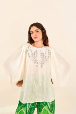 Farm Rio Off White Lace Blouse