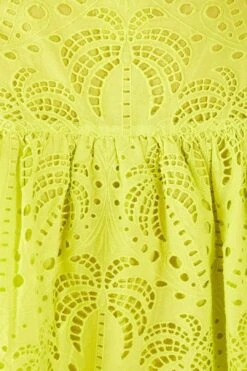 Farm Rio Lime Green Palm Tree Richelieu Blouse 10 Farm Rio Lime Green Palm Tree Richelieu Blouse -Colorful Wear Store 314472 05