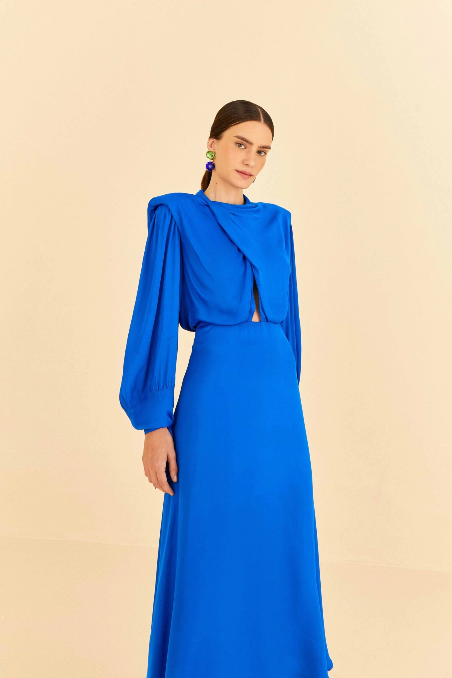 Farm Rio Blue Shoulder Pads Maxi Dress 2 Farm Rio Blue Shoulder Pads Maxi Dress - Image 2