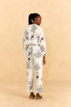 Farm Rio Off-White Moto Love Pants -Colorful Wear Store 314490 03