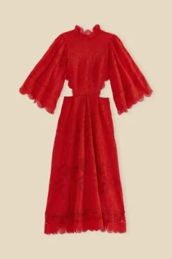 Farm Rio Red Guipure Cut Out Midi Dress 15 Farm Rio Red Guipure Cut Out Midi Dress -Colorful Wear Store 314516 07