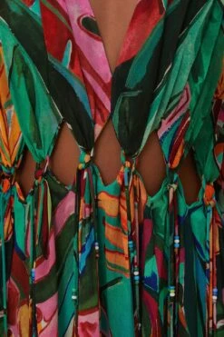 Farm Rio Banana Foliage V Neckline Maxi Dress 11 Farm Rio Banana Foliage V Neckline Maxi Dress -Colorful Wear Store 314760 06