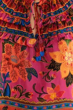 Farm Rio Pink Tropical Tapestry Long Sleeve Blouse 13 Farm Rio Pink Tropical Tapestry Long Sleeve Blouse -Colorful Wear Store 315105 07