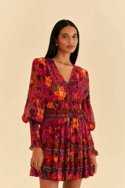 Farm Rio Pink Tropical Tapestry Mini Dress 6 Farm Rio Pink Tropical Tapestry Mini Dress -Colorful Wear Store 315148 02