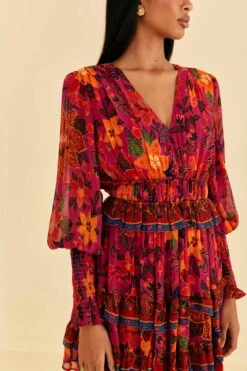 Farm Rio Pink Tropical Tapestry Mini Dress 7 Farm Rio Pink Tropical Tapestry Mini Dress -Colorful Wear Store 315148 03