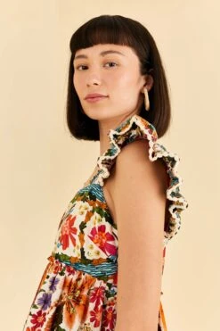 Farm Rio Off-White Tropical Yard Sleeveless Mini Dress -Colorful Wear Store 315948 04