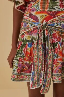 Farm Rio Off-White Tropical Yard Mini Skirt 7 Farm Rio Off-White Tropical Yard Mini Skirt -Colorful Wear Store 315950 03