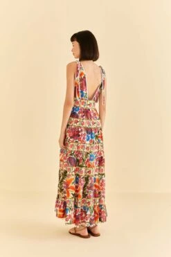 Farm Rio Off-White Tropical Yard Sleeveless Midi Dress -Colorful Wear Store 315951 04