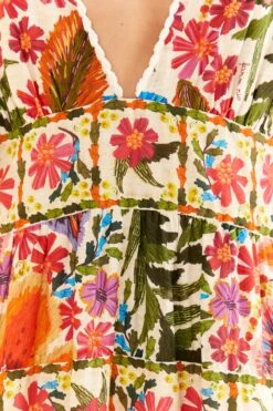 Farm Rio Off-White Tropical Yard Sleeveless Midi Dress -Colorful Wear Store 315951 05