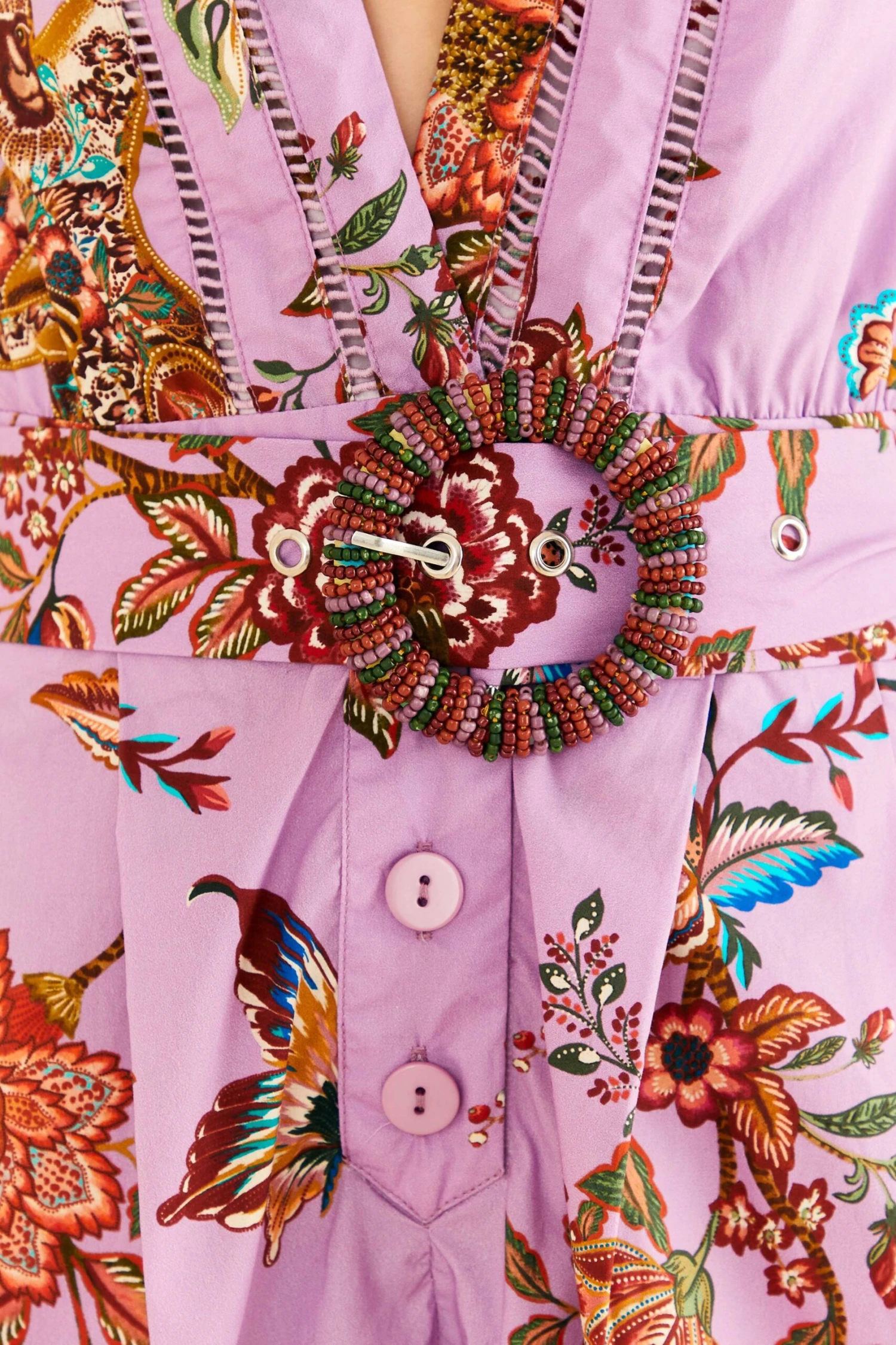 Farm Rio Lilac Floral Monkey Short Sleeve Romper 5 Farm Rio Lilac Floral Monkey Short Sleeve Romper - Image 5