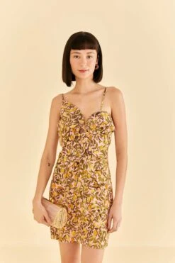 Farm Rio Light Pink Star Fruit Flower Mini Dress