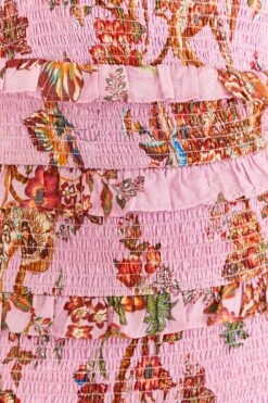 Farm Rio Lilac Floral Monkey Smocked Mini Dress -Colorful Wear Store 315956 05