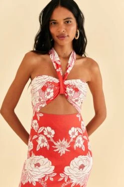 Farm Rio Pink Soft Garden Halter Neck Midi Dress 7 Farm Rio Pink Soft Garden Halter Neck Midi Dress -Colorful Wear Store 315958 02