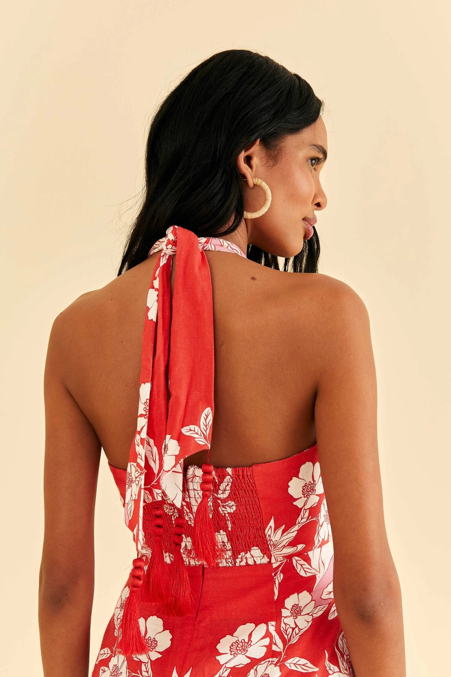 Farm Rio Pink Soft Garden Halter Neck Midi Dress 5 Farm Rio Pink Soft Garden Halter Neck Midi Dress - Image 5