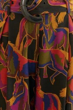 Farm Rio Black Wild Horses Pants -Colorful Wear Store 315969 05