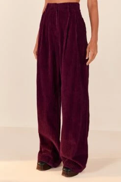 Farm Rio Burgundy Corduroy Pants -Colorful Wear Store 316009 03