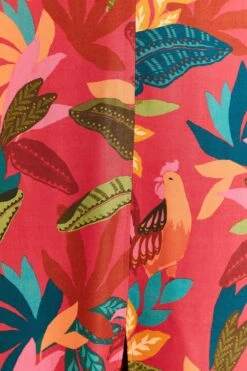 Farm Rio Red Rooster Leaves Short Sleeve Maxi Dress 9 Farm Rio Red Rooster Leaves Short Sleeve Maxi Dress -Colorful Wear Store 316275 05