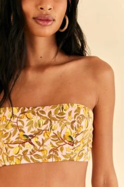 Farm Rio Light Pink Star Fruit Crop Top -Colorful Wear Store 316414 03