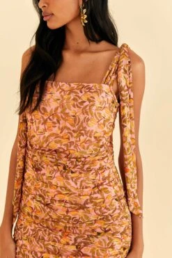 Farm Rio Light Pink Star Fruit Midi Dress 7 Farm Rio Light Pink Star Fruit Midi Dress -Colorful Wear Store 316415 03