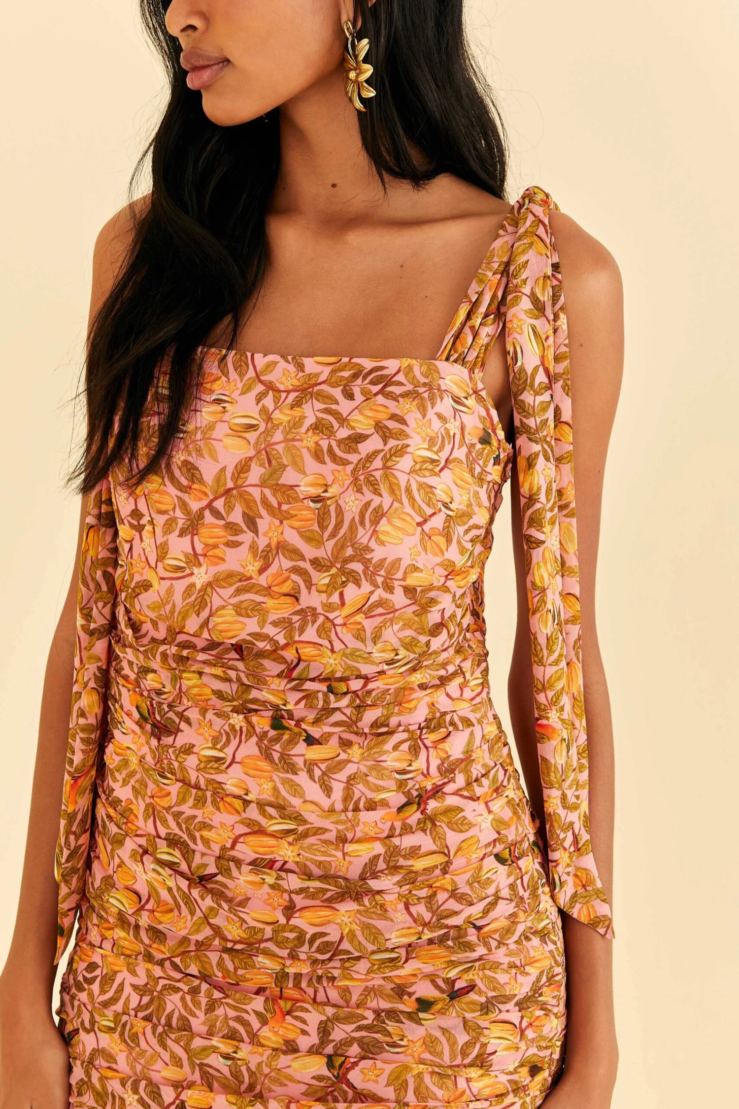 Farm Rio Light Pink Star Fruit Midi Dress 3 Farm Rio Light Pink Star Fruit Midi Dress - Image 3