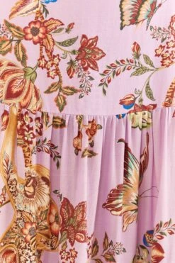 Farm Rio Lilac Floral Monkey Short Sleeve Maxi Dress 11 Farm Rio Lilac Floral Monkey Short Sleeve Maxi Dress -Colorful Wear Store 316417 06