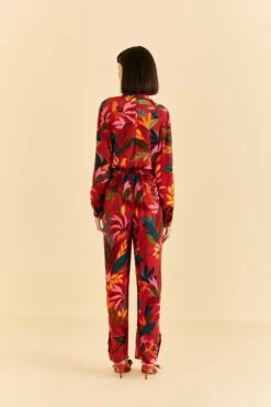 Farm Rio Red Rooster Leaves Pants 9 Farm Rio Red Rooster Leaves Pants -Colorful Wear Store 316429 04