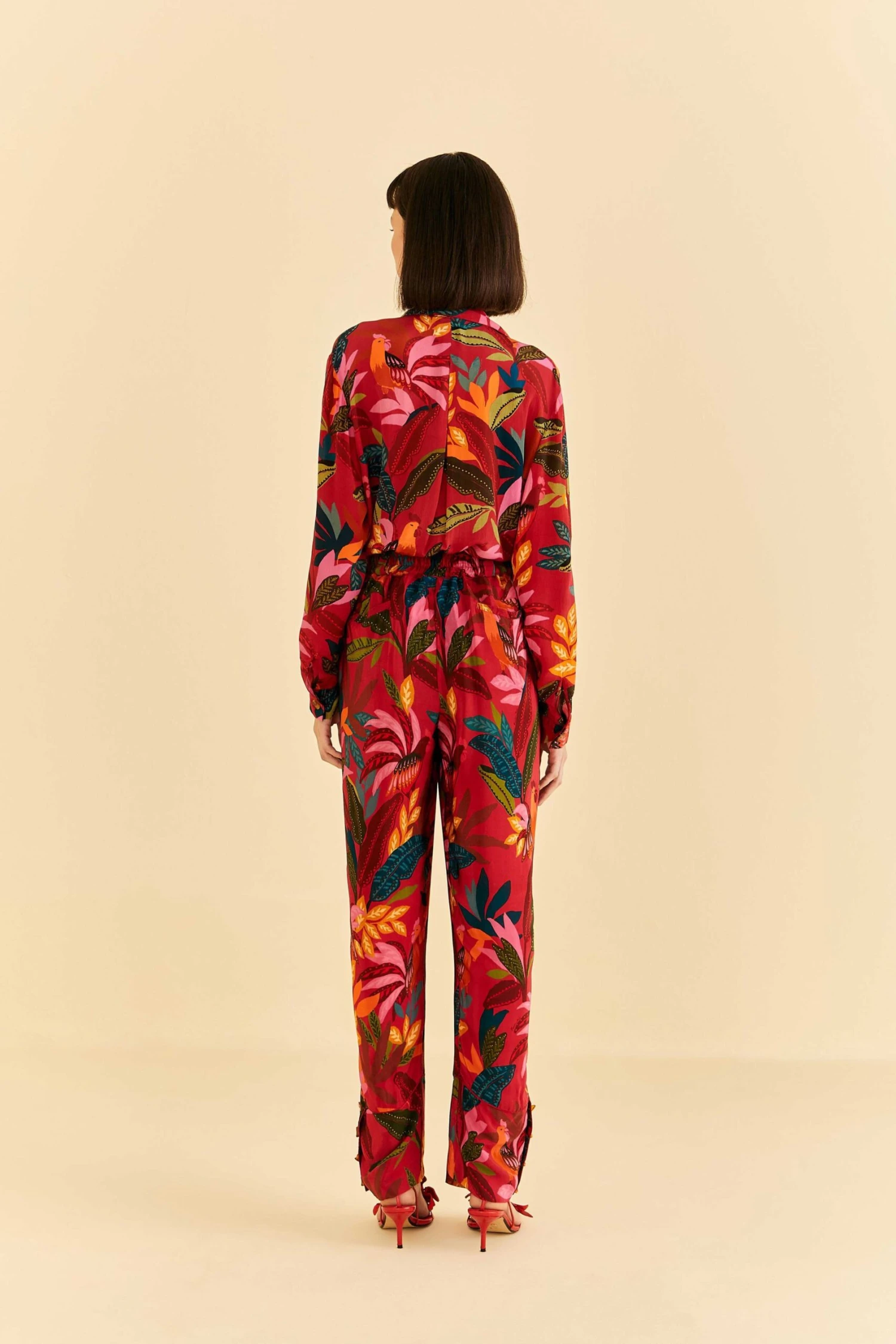 Farm Rio Red Rooster Leaves Pants 4 Farm Rio Red Rooster Leaves Pants - Image 4