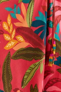 Farm Rio Red Rooster Leaves Long Sleeve Mini Dress 9 Farm Rio Red Rooster Leaves Long Sleeve Mini Dress -Colorful Wear Store 316430 05