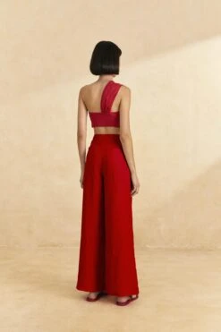 Farm Rio Red High Waist Pants -Colorful Wear Store 317223 04