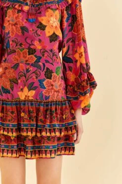 Farm Rio Pink Tropical Tapestry Mini Skirt -Colorful Wear Store 318099 03