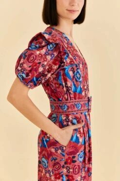 Farm Rio Blush Floral Birds Jumpsuit -Colorful Wear Store 318137 03