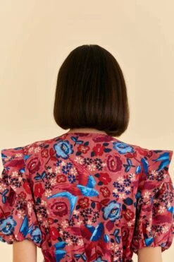 Farm Rio Blush Floral Birds Jumpsuit -Colorful Wear Store 318137 05