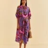 Farm Rio Purple Maxi Flowers Maxi Dress