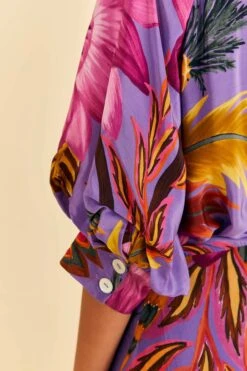 Farm Rio Purple Maxi Flowers Maxi Dress -Colorful Wear Store 318178 05