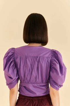 Farm Rio Purple Cropped Blouse 6 Farm Rio Purple Cropped Blouse -Colorful Wear Store 318180 03