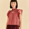 Farm Rio Blush Ruffles Blouse
