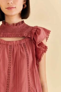 Farm Rio Blush Ruffles Blouse 8 Farm Rio Blush Ruffles Blouse -Colorful Wear Store 318257 03