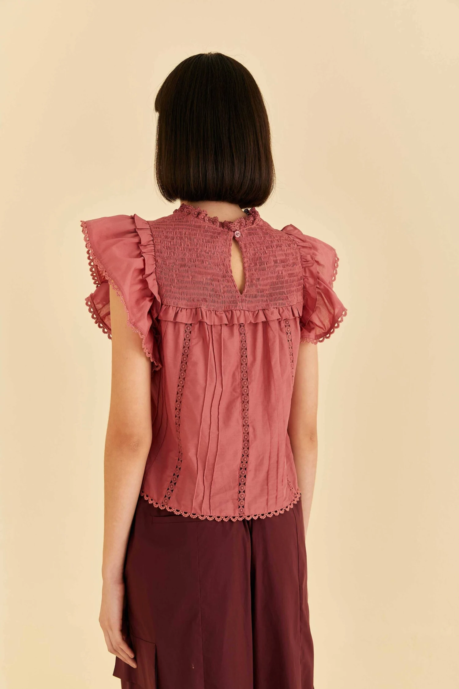 Farm Rio Blush Ruffles Blouse 4 Farm Rio Blush Ruffles Blouse - Image 4
