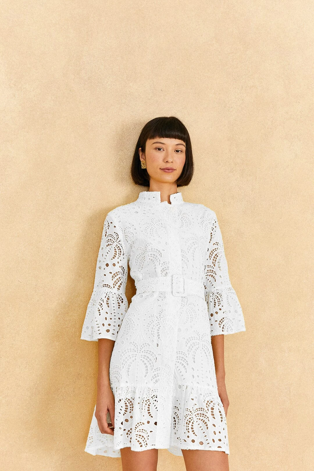 Farm Rio Off-White Palm Tree Mini Dress 1 Farm Rio Off-White Palm Tree Mini Dress