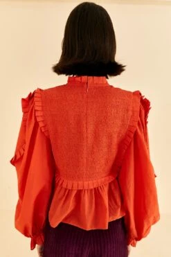 Farm Rio Orange Smocked Blouse 7 Farm Rio Orange Smocked Blouse -Colorful Wear Store 320259 04
