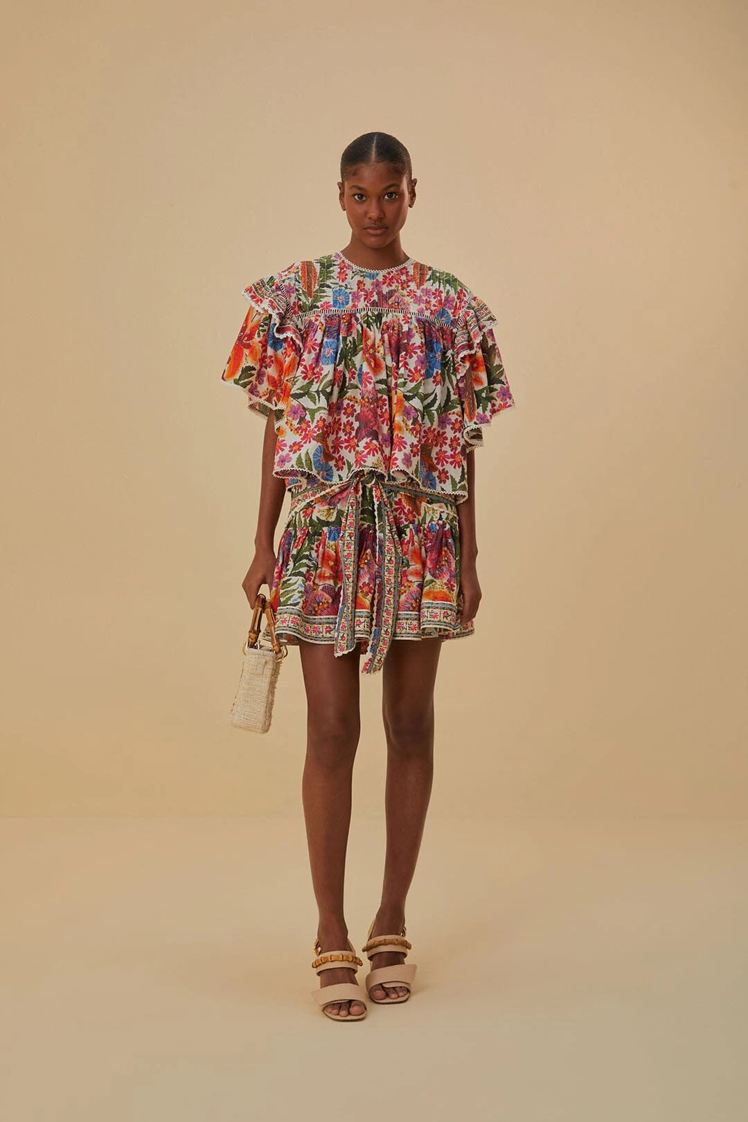 Farm Rio Off-White Tropical Yard Blouse 2 Farm Rio Off-White Tropical Yard Blouse - Image 2