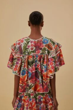 Farm Rio Off-White Tropical Yard Blouse 8 Farm Rio Off-White Tropical Yard Blouse -Colorful Wear Store 320269 03