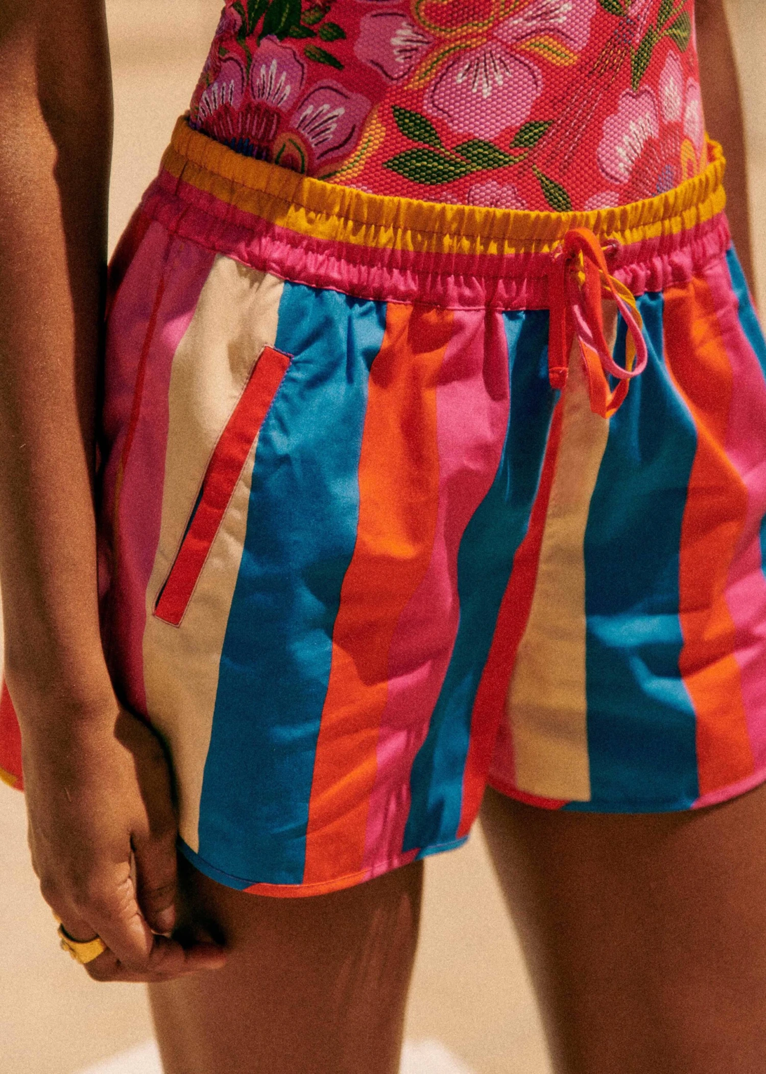 Farm Rio Carioca Stripes Multicolor Kurt Shorts 2 Farm Rio Carioca Stripes Multicolor Kurt Shorts - Image 2