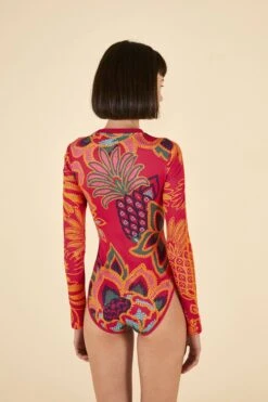 Farm Rio ADIDAS FARM Bodysuit Vivid Berry -Colorful Wear Store HI5231 04