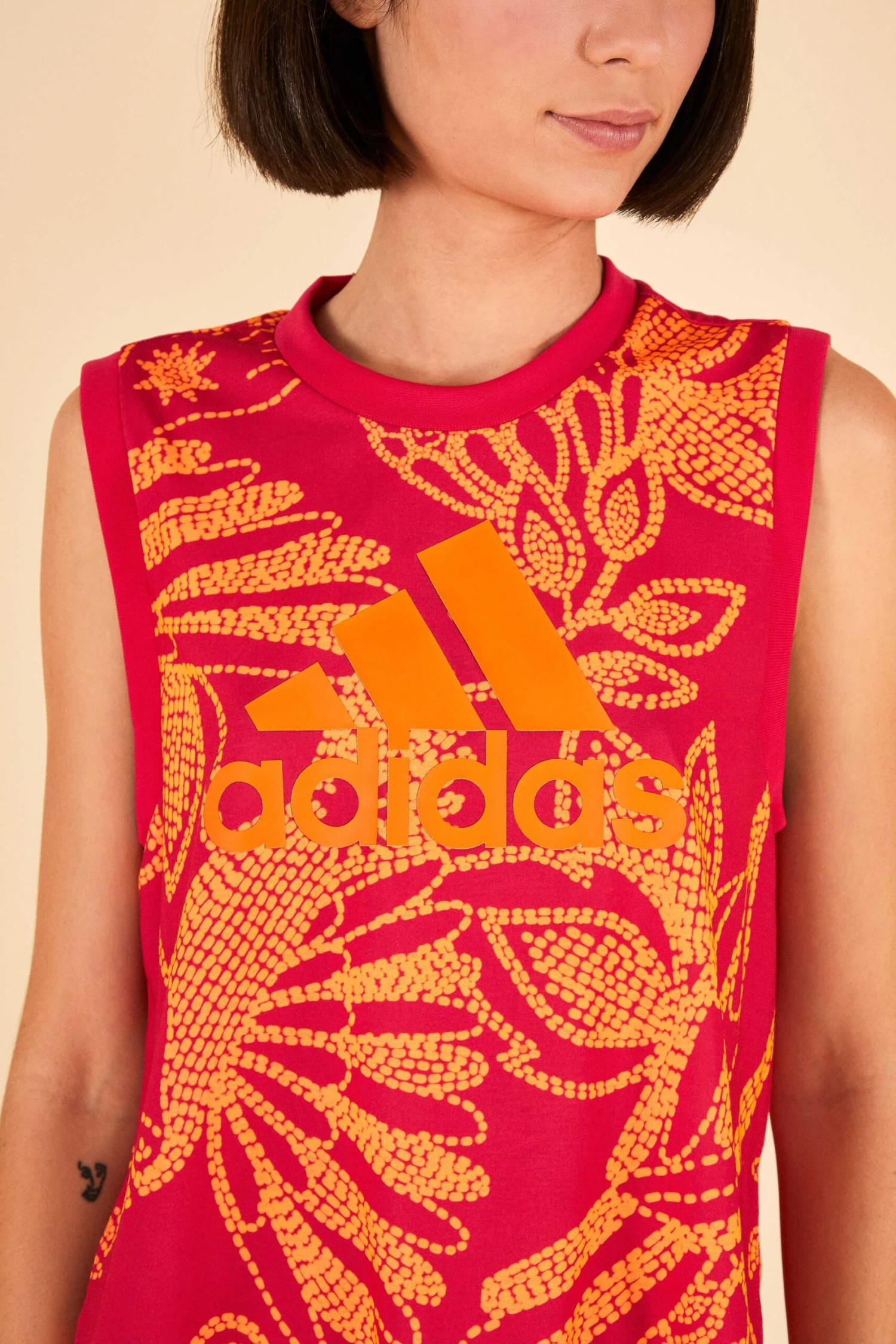 Farm Rio ADIDAS FARM Tank Top Vivid Berry 3 Farm Rio ADIDAS FARM Tank Top Vivid Berry - Image 3