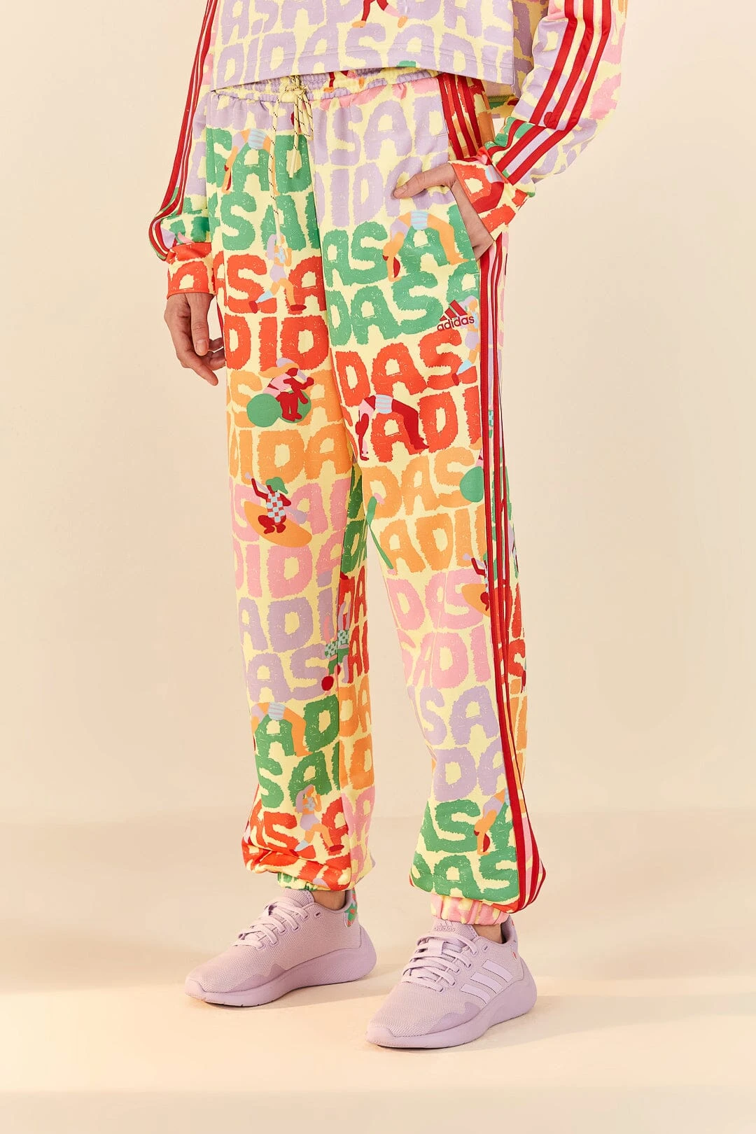 Farm Rio Adidas Farm Trackpants Pearl Citrine 2 Farm Rio Adidas Farm Trackpants Pearl Citrine - Image 2